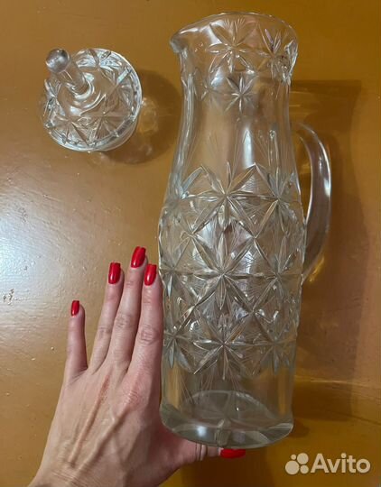Хрустальный кувшин с крышкой