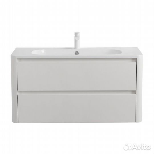 Тумба с раковиной Cezares relax-800-2C-SO-BL белая глянцевая