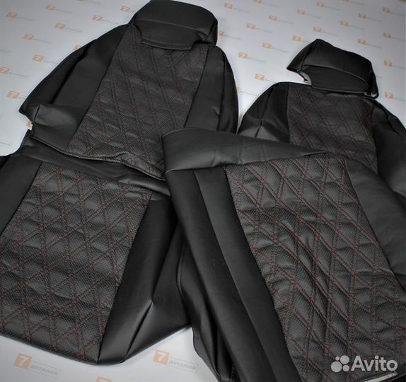 Чехлы Лада 2112 Приора красная строчка ромб Новые