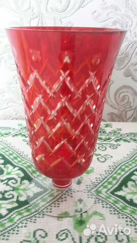 Ваза хрустальная СССР цветная