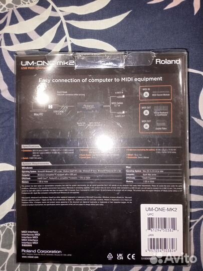 USB midi-кабель Rolan Um one MK2