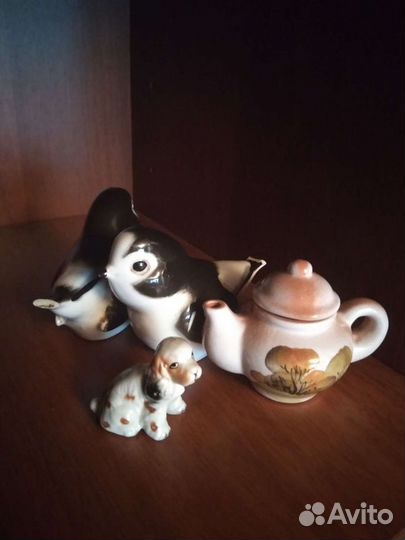 Керамические фигурки, подсвечники, колокольчики