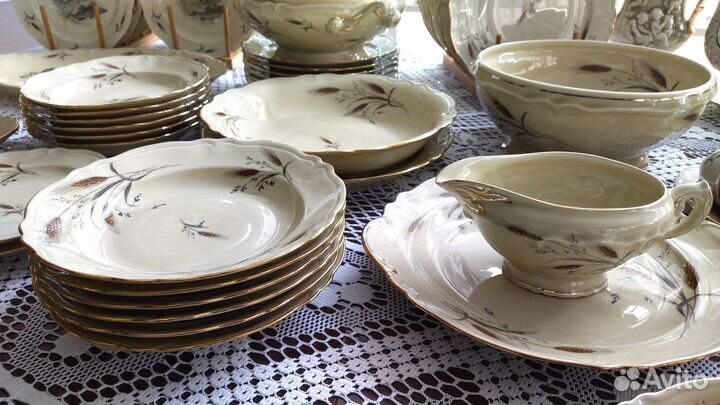 Столовый сервиз на 12 персон Антиквариат Лимож