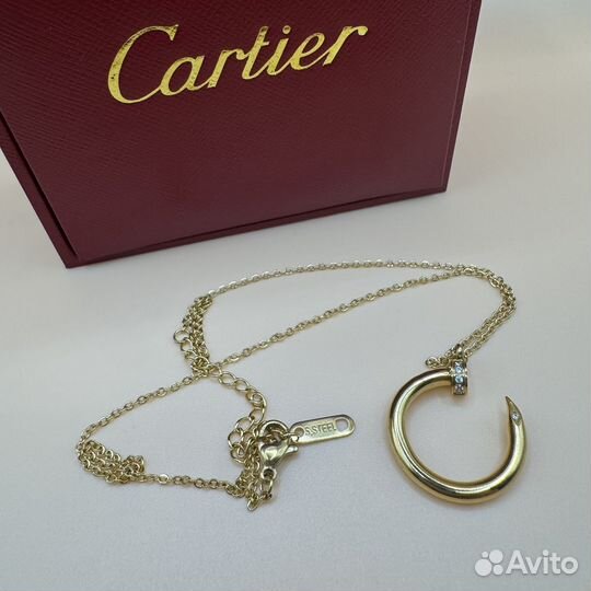 Cartier гвоздь подвеска с камнями золотая