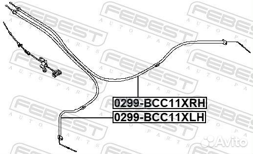 0299-BCC11XLH трос ручника левый Nissan Tilda