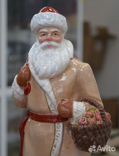 Дед мороз С корзинкой И мешком (гипс. высота 29 с