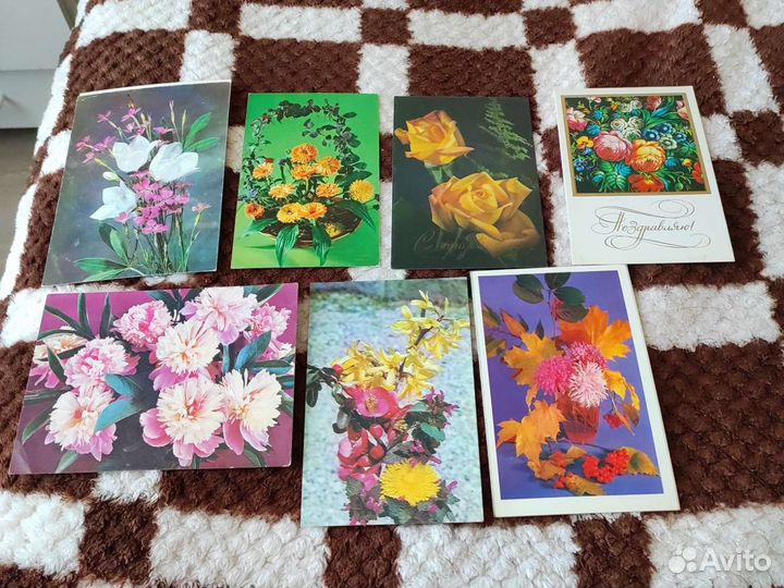 Почтовые открытки, цветы