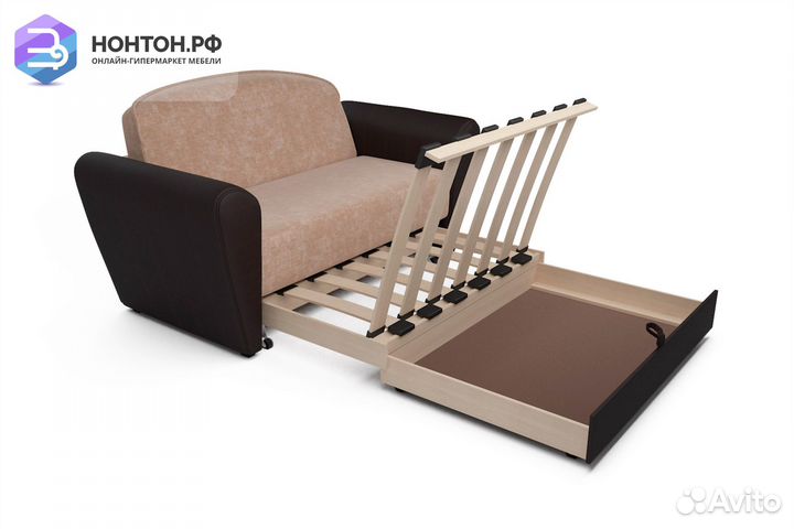 Диван выкатной Квартет микровелюр бежевый