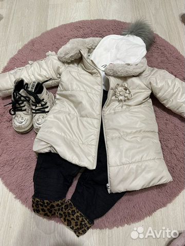 Комплект- куртка детская(пальто) + ботинки +штаны