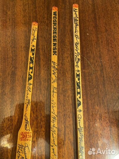 Клюшки сувенирные хоккейные СССР с автографами