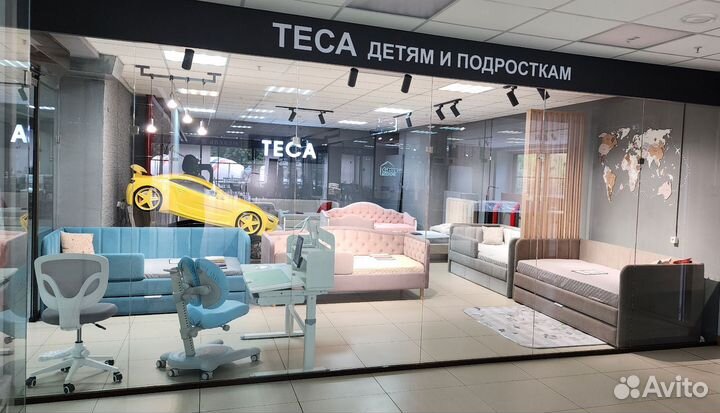 Кровать детская подростковая с мягкой обивкой