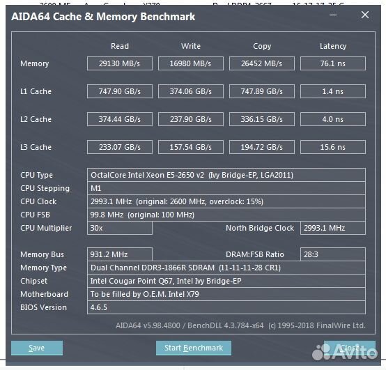 Комплект Xeon 3гГц Intel X79 8-ядер 16гб lga 2011