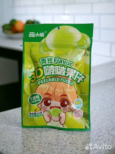 Мармелад 3D Peelable Fudge со вкусом зеленого вино