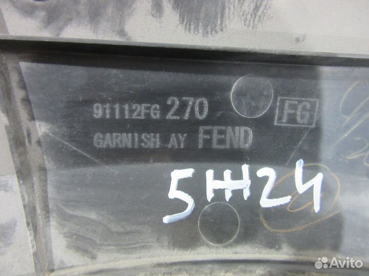 Накладка переднего крыла левого Subaru Impreza G12