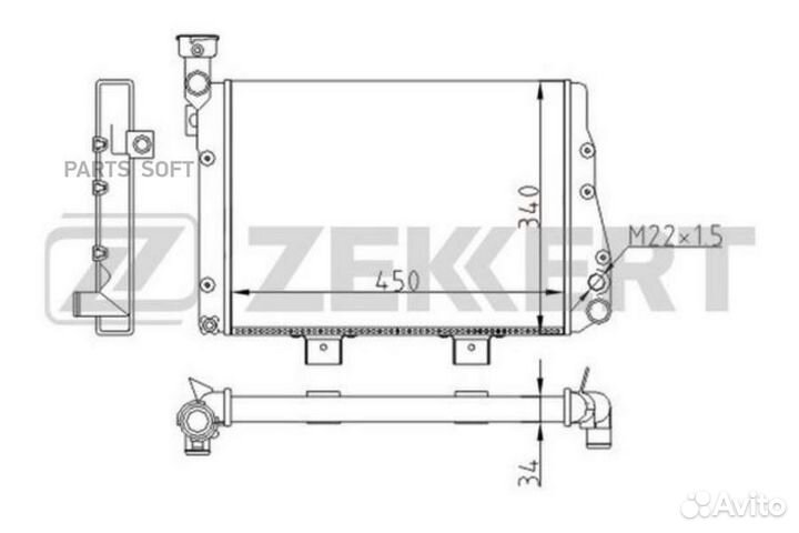 Радиатор охлаждения двигателя LADA 2103 72, 2106 7
