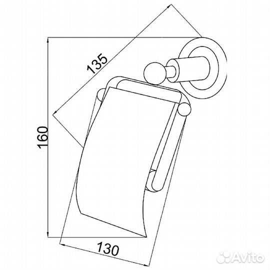 Держатель для туалетной бумаги скоба с крышкой