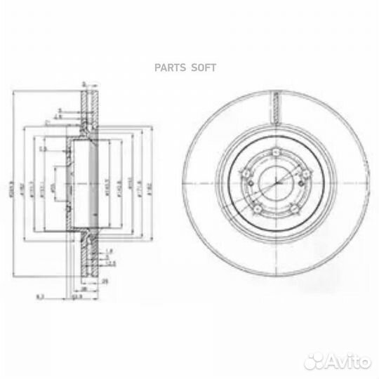 Delphi BG3914 Диск тормозной перед toyota avensis