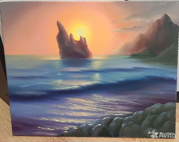 Картина маслом на холсте море