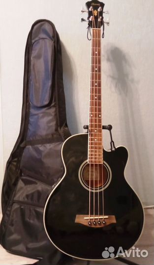 Бас гитара электроакустическая ibanez aeb8e-BK