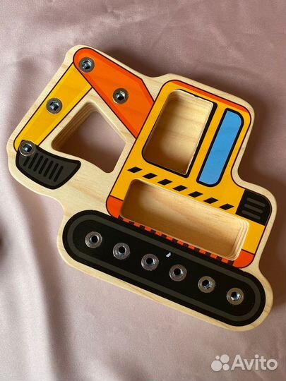 Деревянные игрушки развивающие экскаватор корабль