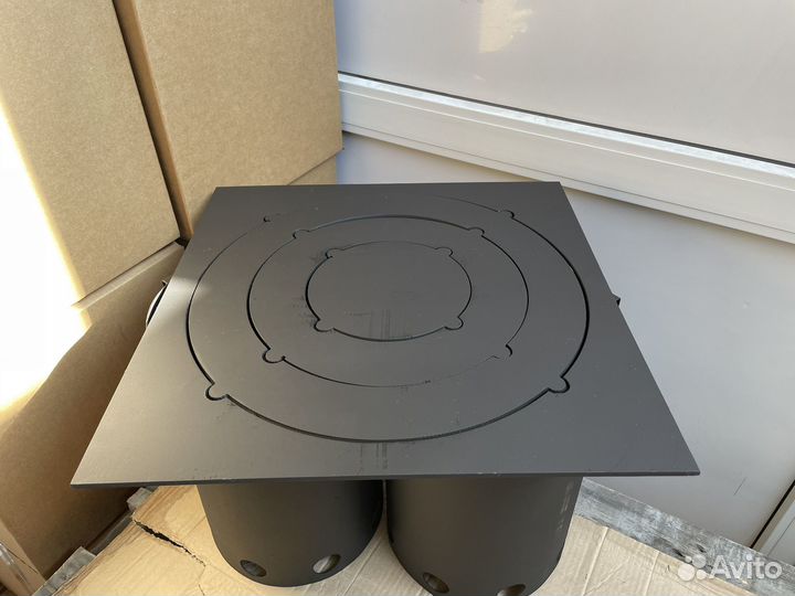 Плита с переходными кольцами под казан на мангал