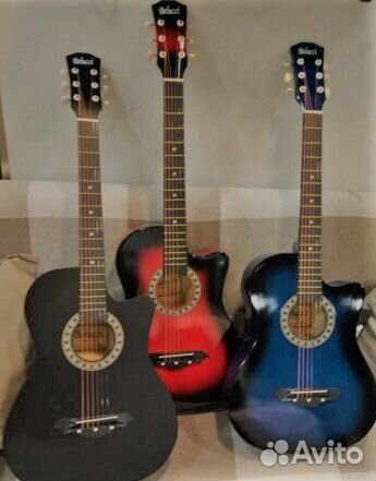 Гитара акустическая 7/8 новая 3810 6 струн черная