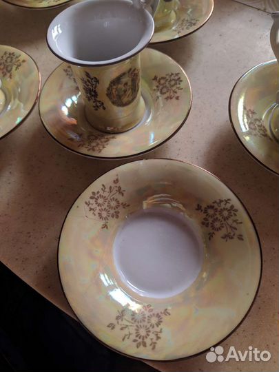 Редкий кофейный сервиз Кахла Мадонны перламутр