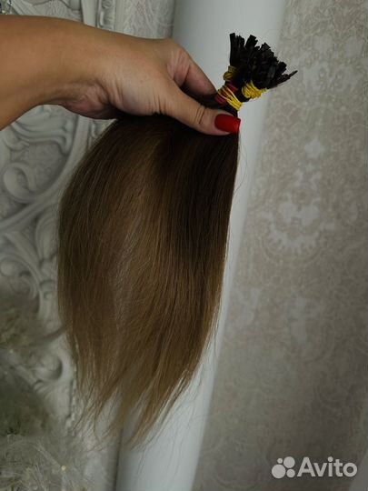 Волосы для наращивания натуральные на капсулах