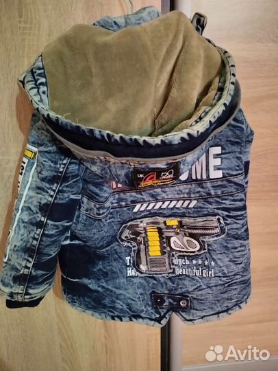 Джинсовая куртка теплая