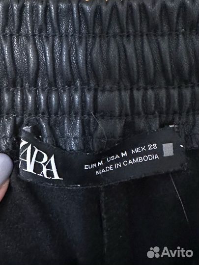 Брюки кожаные джоггеры женские zara размер М