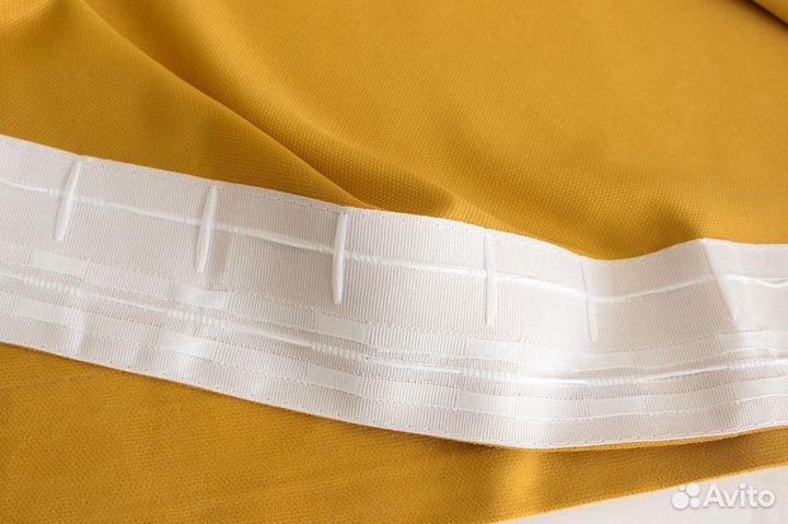 Готовые шторы (горчичный)