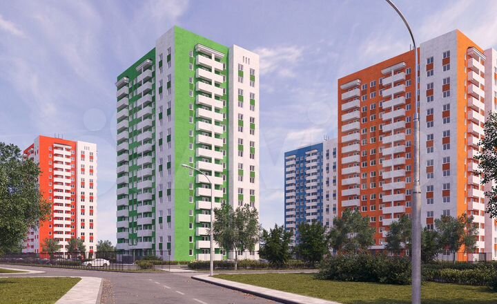 2-к. квартира, 53,7 м², 9/16 эт.