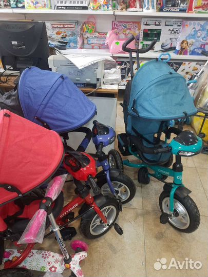 Трехколесный велосипед-коляска новый