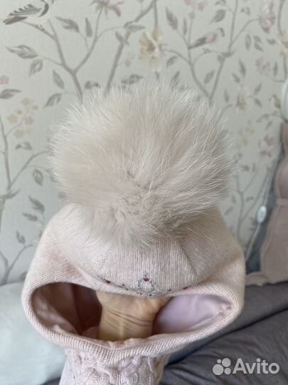 Шапка шлем зимний для девочки 50