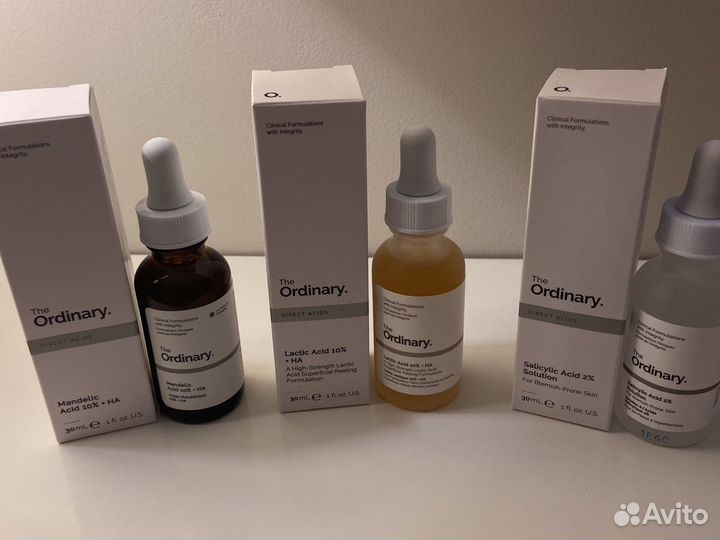 Набор из 3-ёх пилингов - сывороток The Ordinary
