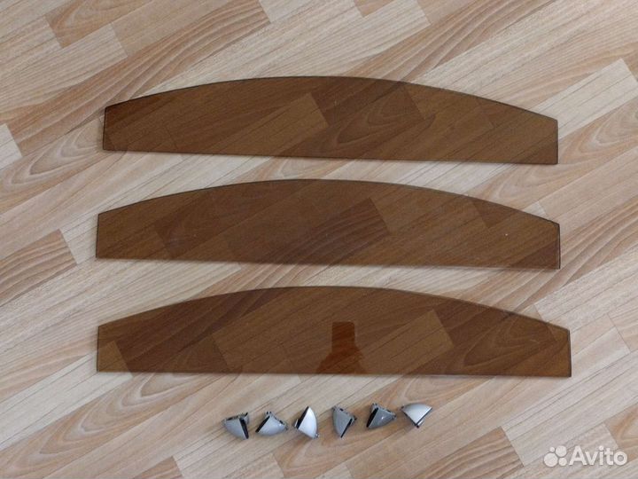 Полка затемнённое стекло с креплениями 3 шт