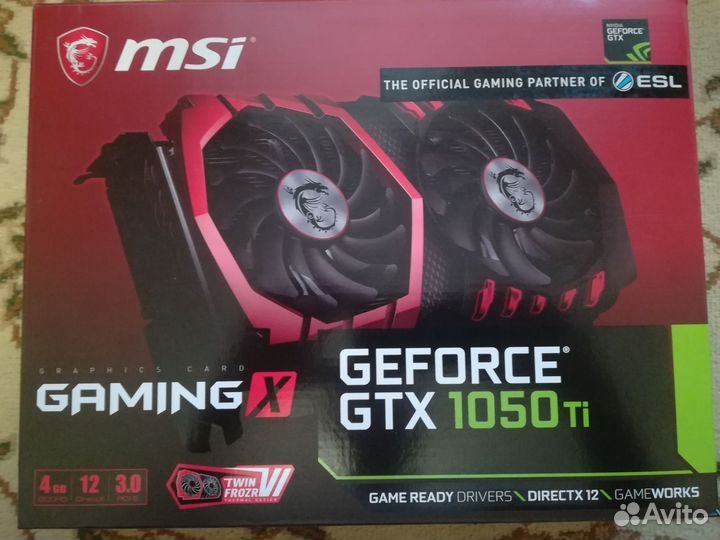 Видеокарта MSI GTX 1050 ti Gaming X 4gb