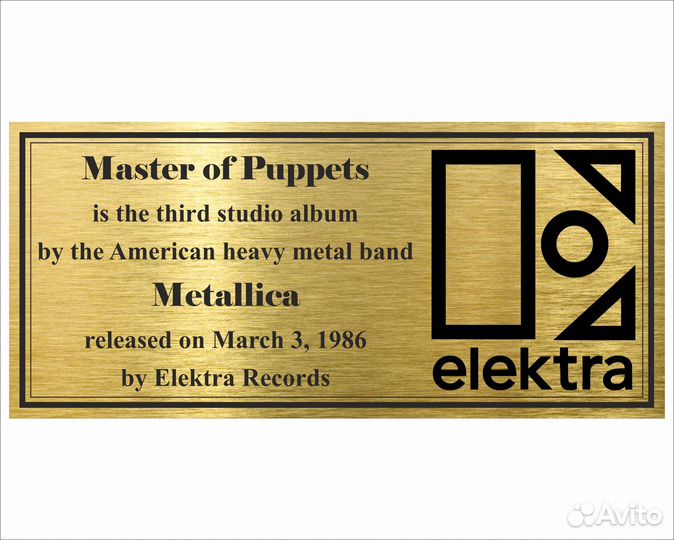 Metallica золотой винил в рамке с автографами