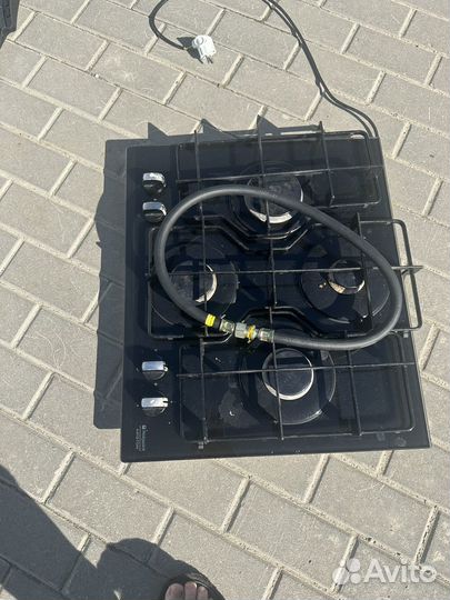 Газовая варочная панель 4 конфорки стекло
