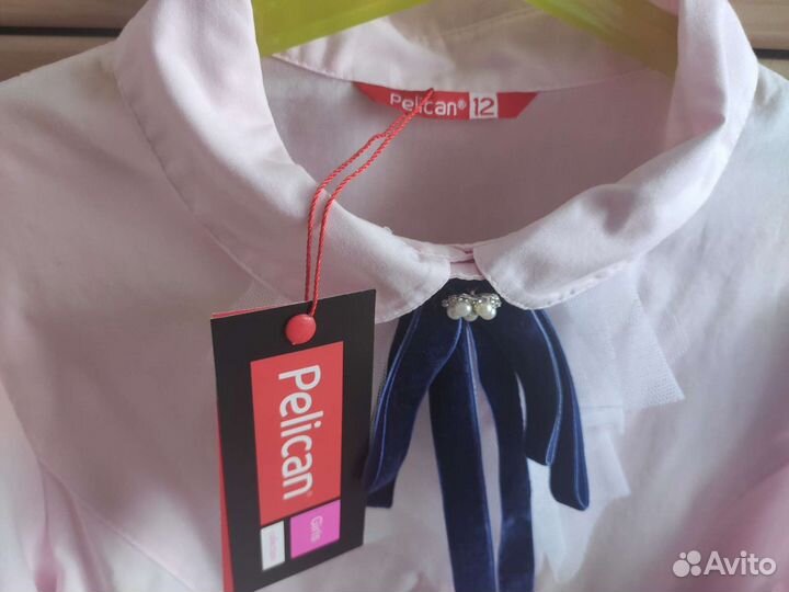 Блузка рубашка школьная для девочки 146-152