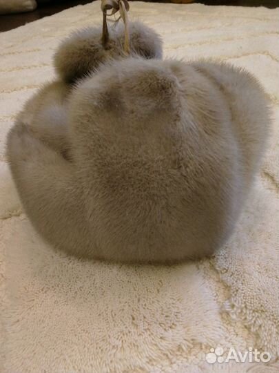 Мужская шапка, серая норка