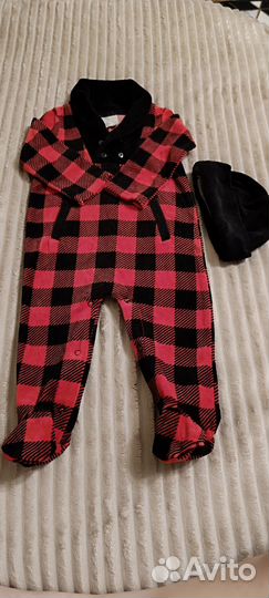 Слип с шапочкой тёплый 9-12 мес