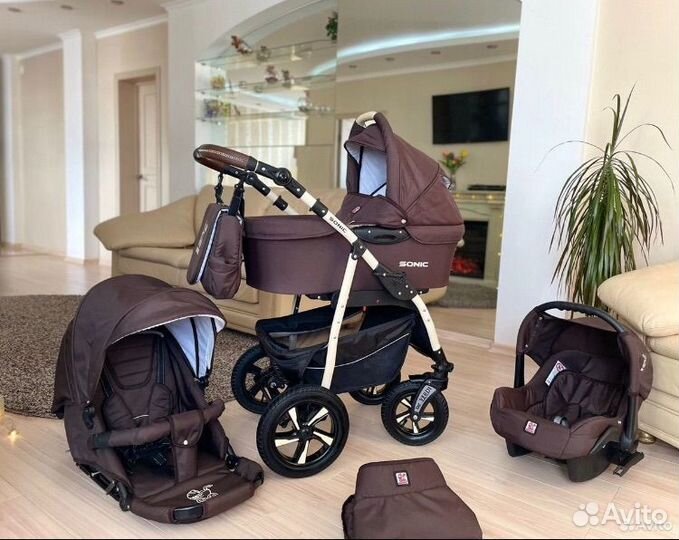 Коляска 3в1 Verdi Sonik (коричневая)