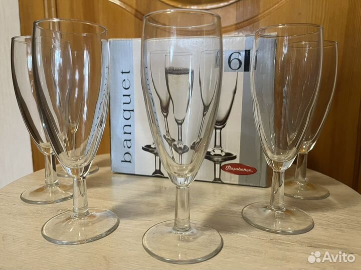 Набор 6 стеклянных фужеров Банкет 155мл
