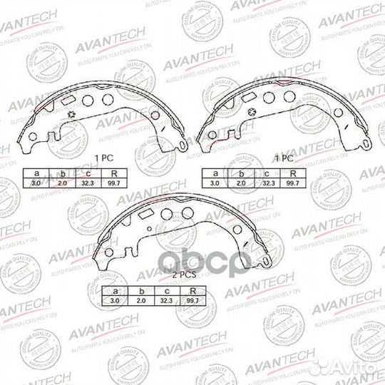 Колодки тормозные барабанные avantech AVS0103 A