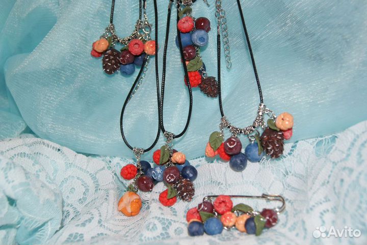 Сувенир. Ягоды. Брошь, подвеска