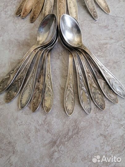 Мельхиоровые ложки,Пламя, чайные,кофейные