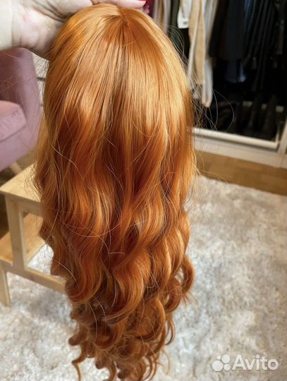 Рыжий парик кудрявый длинный