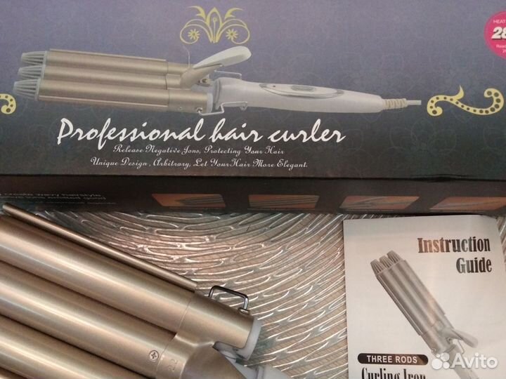 Плойка для завивки волос трехволновая новая