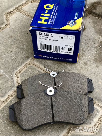 Тормоз колодки Hi-Q Sangsin SP1581 Almera N16